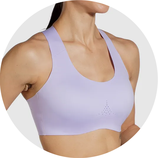 Woman in purple sports bra